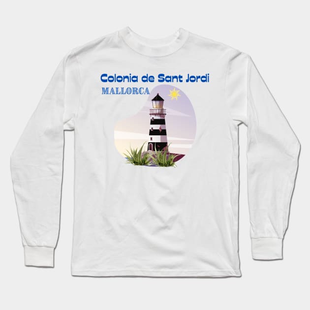 Colonia de Sant Jordi, Mallorca Long Sleeve T-Shirt by Papilio Art